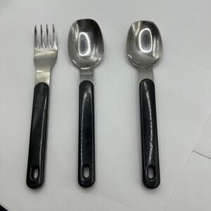 Northland Colormate-Black Stainleess Oneida 2 Place Soup Spoons, 1 Salad Fork